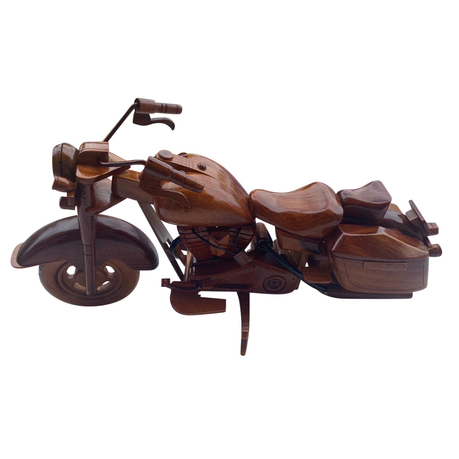 Harley Motorcycle Mahogany Wood Desktop Motorcycle Model