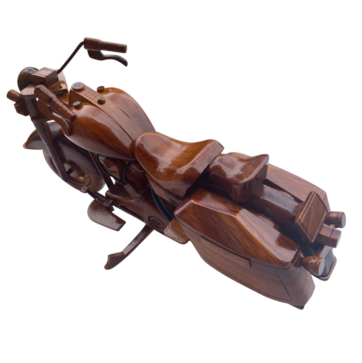 Harley Motorcycle Mahogany Wood Desktop Motorcycle Model