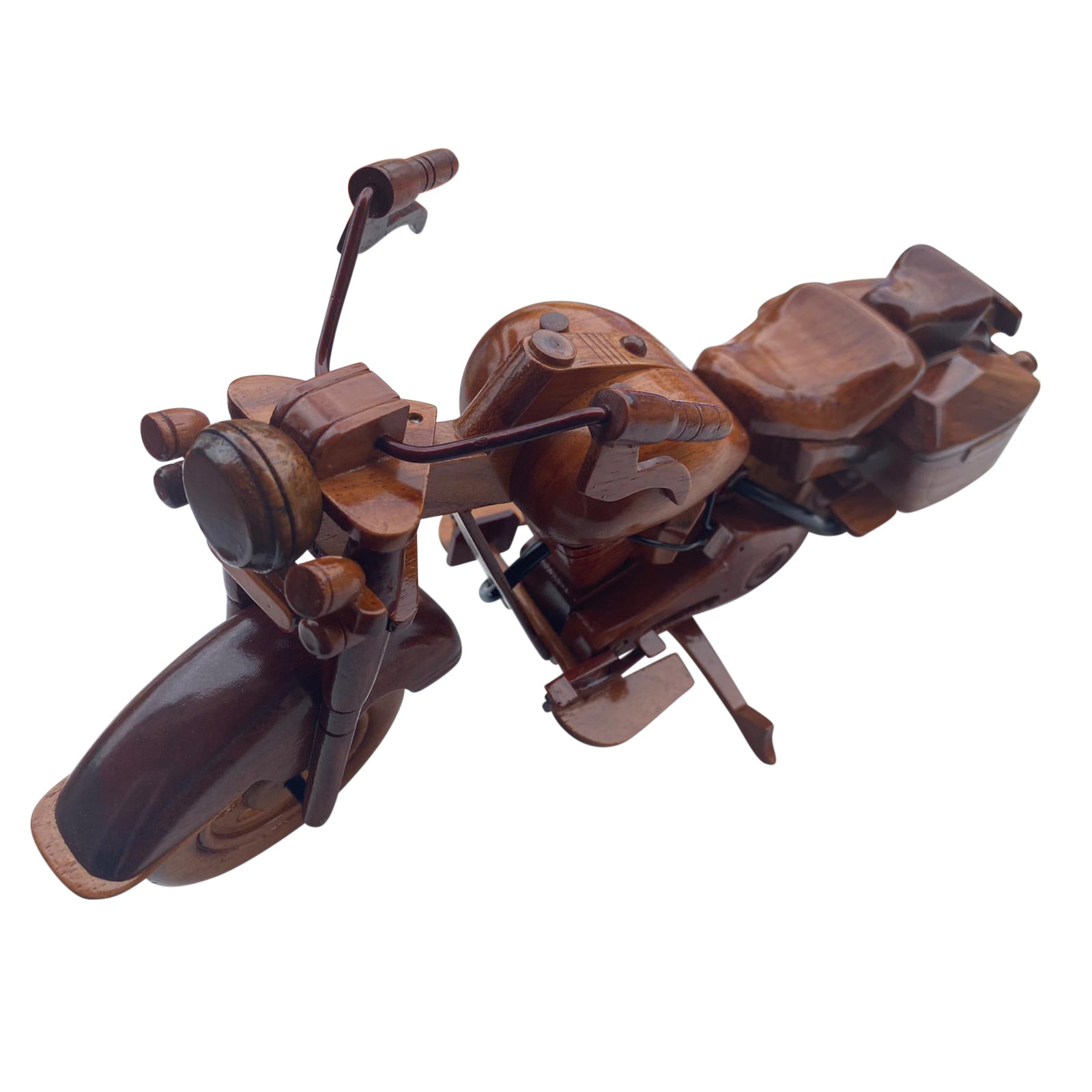 Harley Motorcycle Mahogany Wood Desktop Motorcycle Model