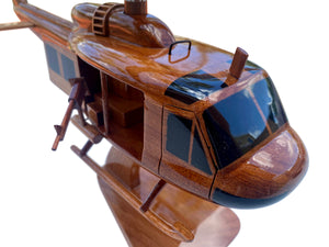 UH1 Huey Gunship Mahogany wood desktop Helicopter model.