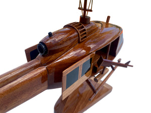 UH1 Huey Gunship Mahogany wood desktop Helicopter model.