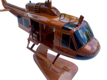 Load image into Gallery viewer, UH1 Huey Gunship Mahogany wood desktop Helicopter model.