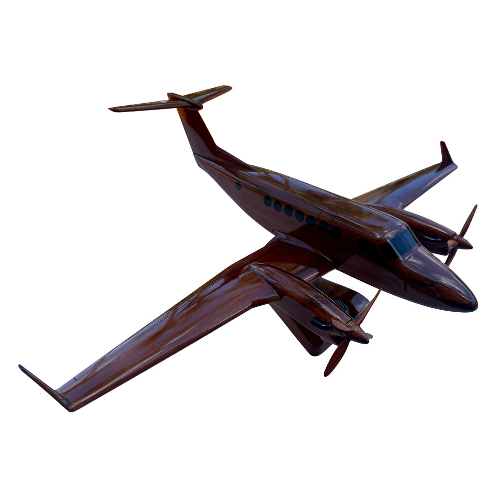 King Air 350 Mahogany Wood Desktop Airplane Model