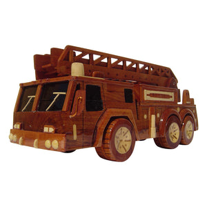Fire Truck ladder Mahogany Wood Desktop  trucks Model