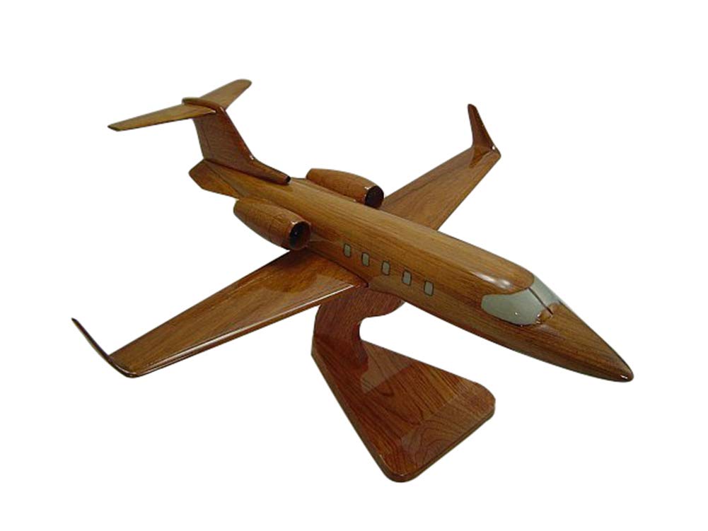 Lear31  Mahogany Wood Desktop Airplanes Model