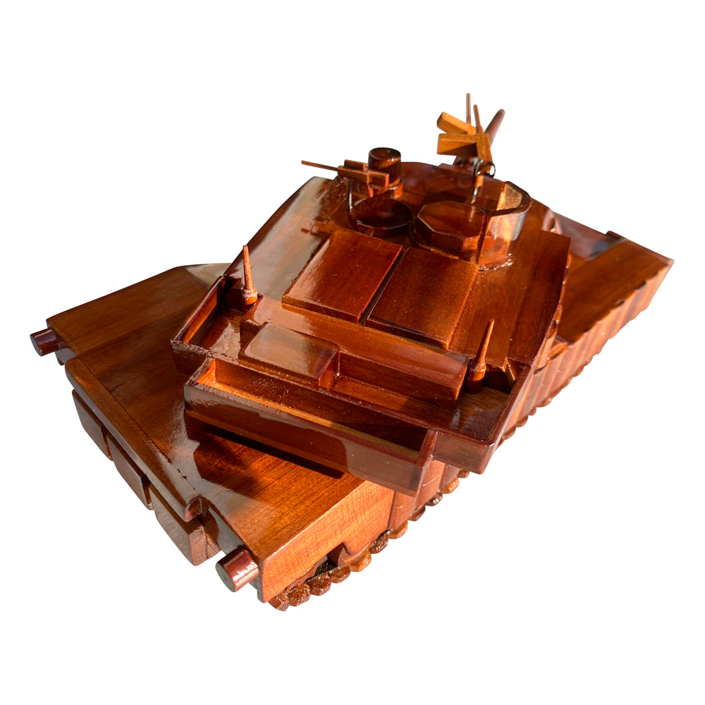 M1A1 Abrams Tank Mahogany Wood Desktop Tank  Model