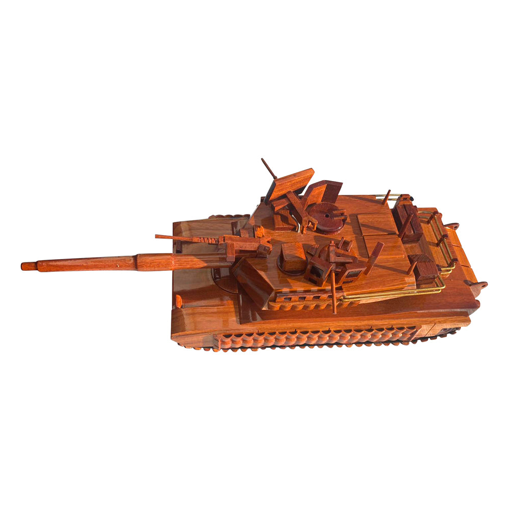 M1A1 Abrams Tank Mahogany Wood Desktop Tank  Model