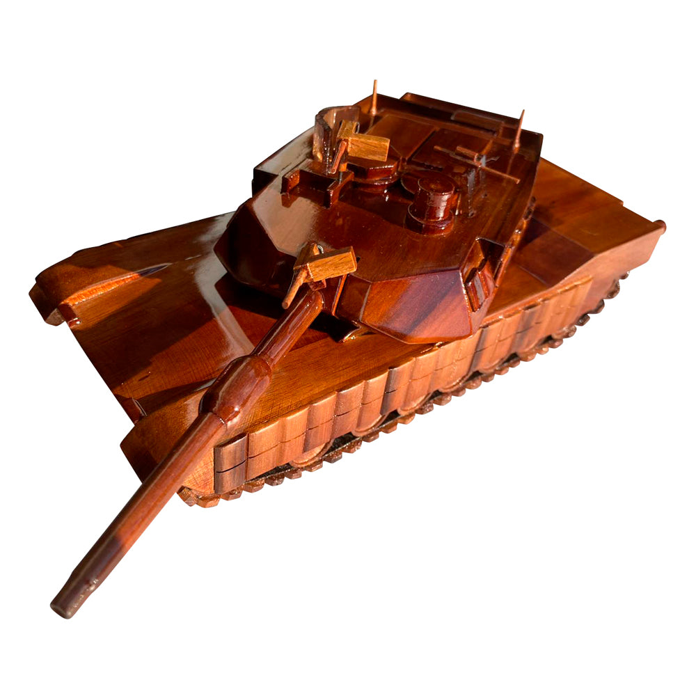 M1A1 Abrams Tank Mahogany Wood Desktop Tank  Model