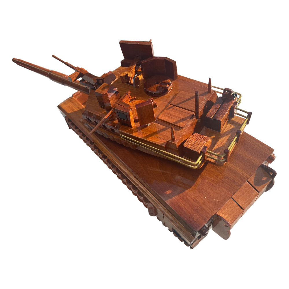 M1A2 Tusk Mahogany Wood Desktop Tank  Model