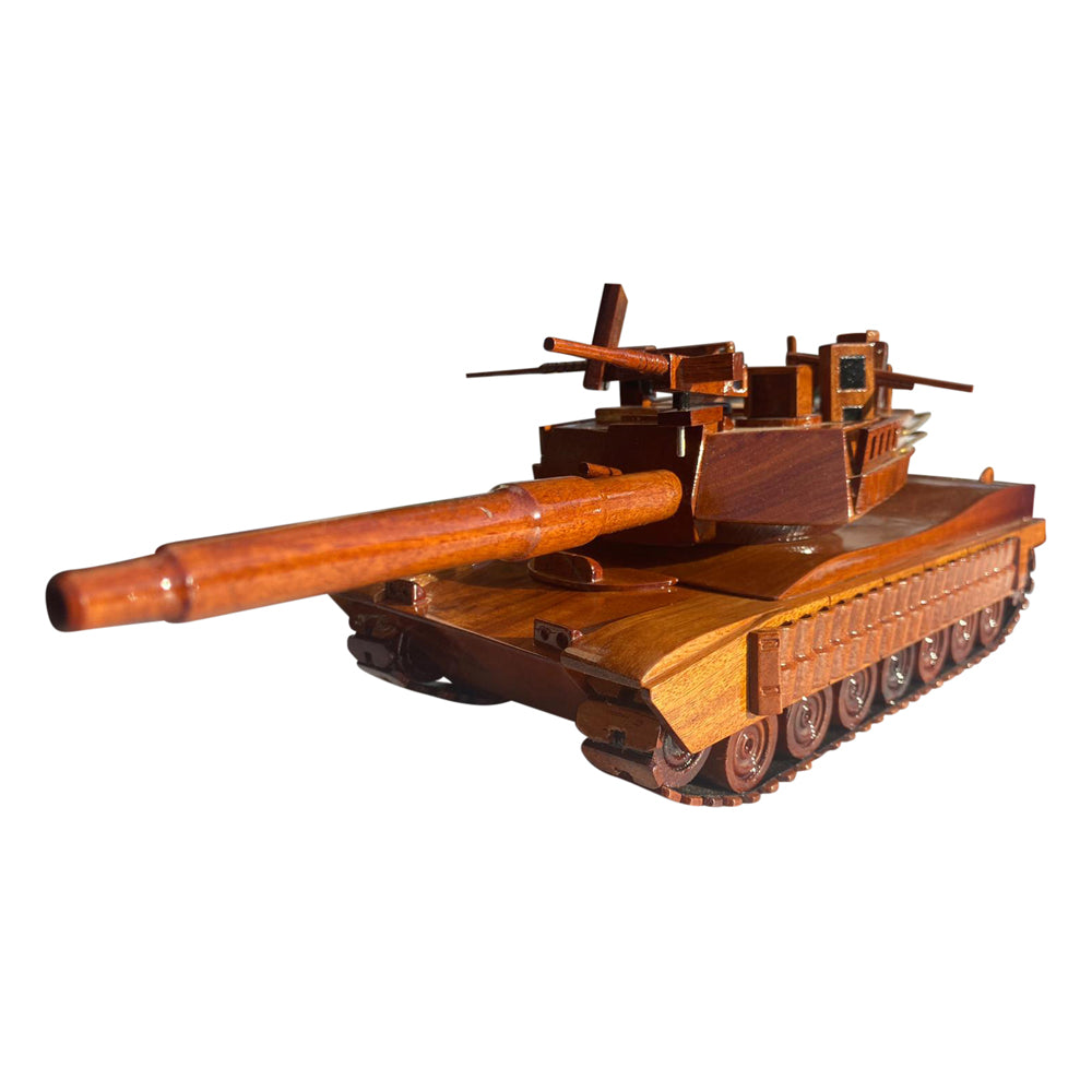 M1A2 Tusk Mahogany Wood Desktop Tank  Model