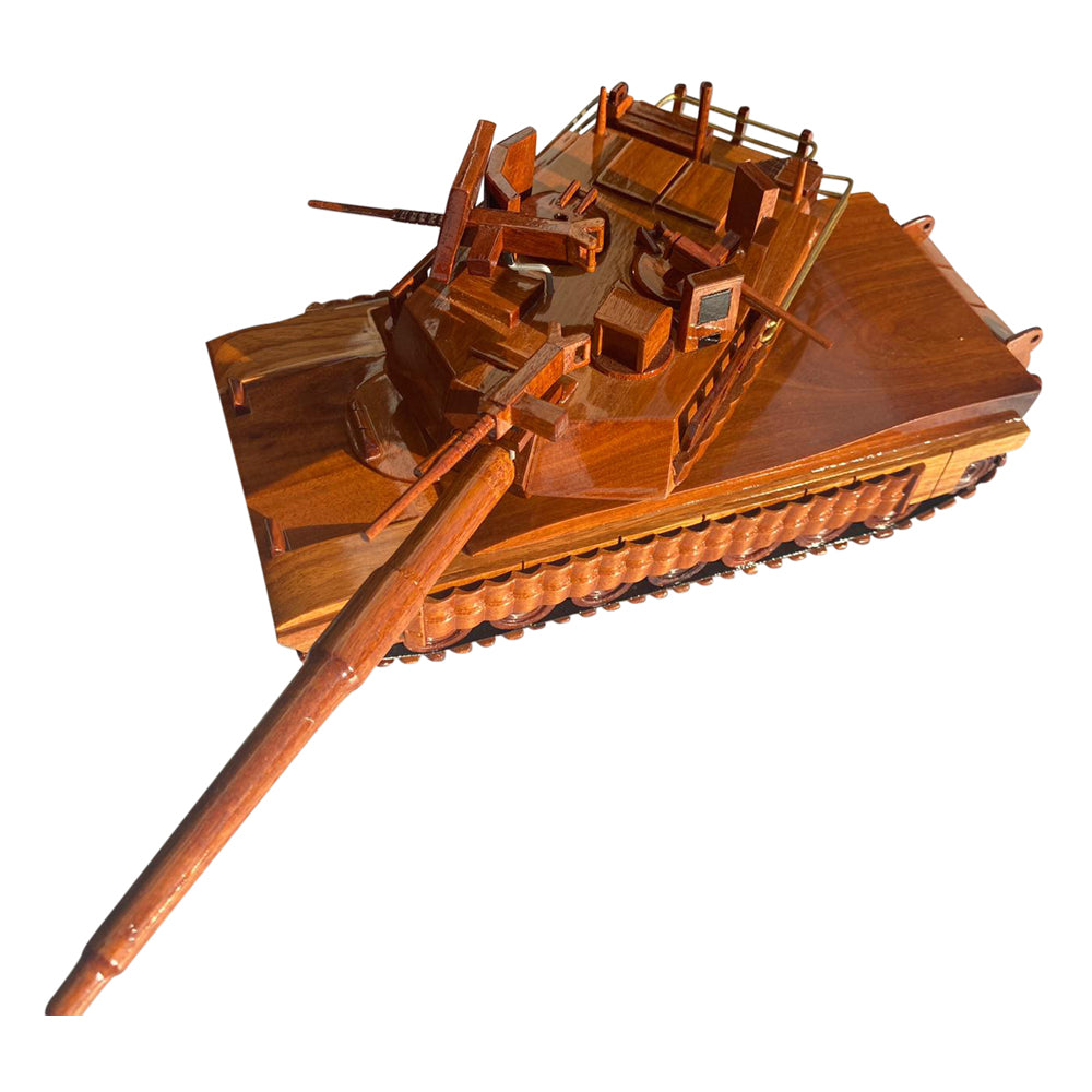 M1A2 Tusk Mahogany Wood Desktop Tank  Model