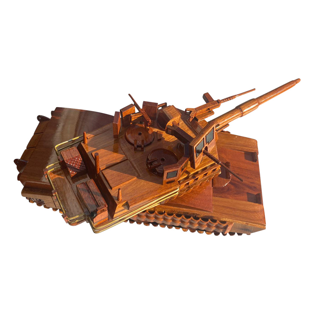 M1A2 Tusk Mahogany Wood Desktop Tank  Model