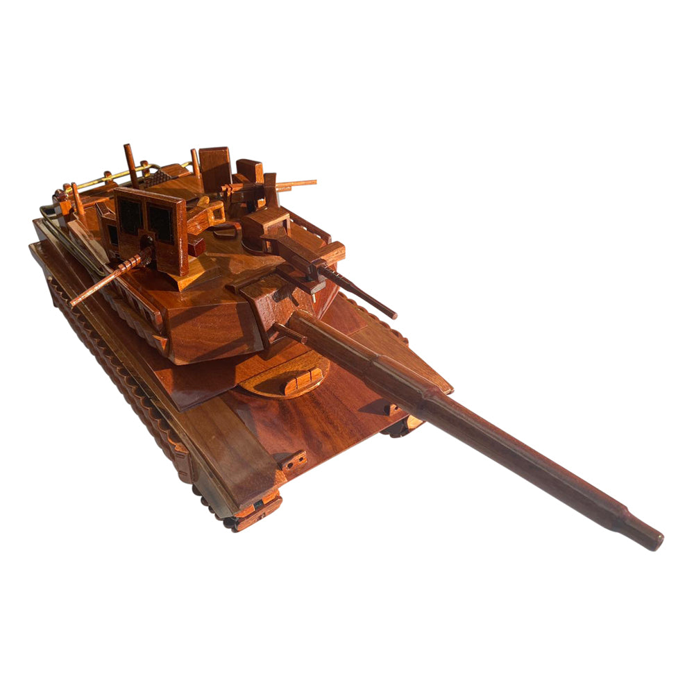 M1A2 Tusk Mahogany Wood Desktop Tank  Model