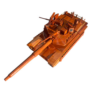 M1A2 Tusk Mahogany Wood Desktop Tank  Model