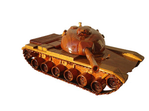M60 Patton Tank Mahogany Wood Desktop Model