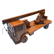 Load image into Gallery viewer, Mack MB400 Crane 1978  Mahogany Wood Desktop Truck combo Model