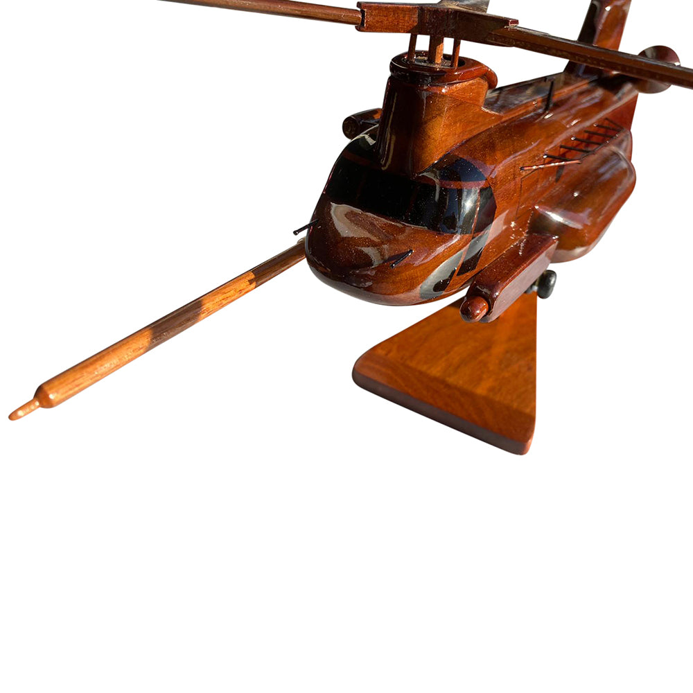 MH47 Chinook Mahogany Wood Desktop Helicopter Model