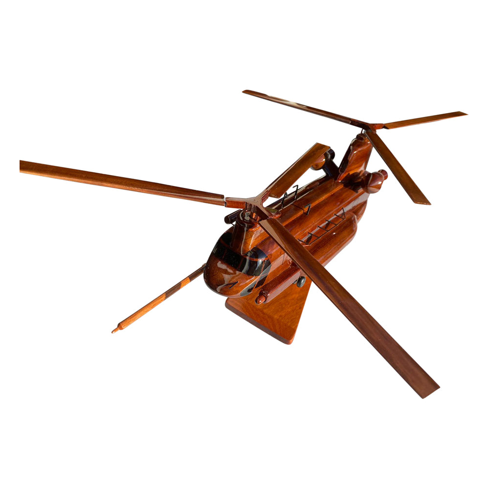 MH47 Chinook Mahogany Wood Desktop Helicopter Model