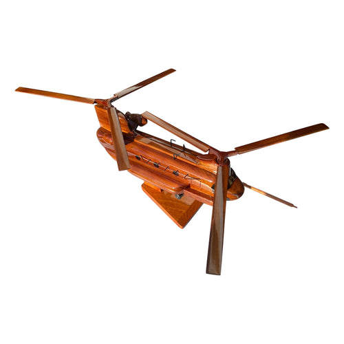 MH47 Chinook Mahogany Wood Desktop Helicopter Model