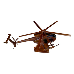 AH6 Weapons Mahogany Wood Desktop Helicopter Model