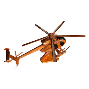 AH6 Weapons Mahogany Wood Desktop Helicopter Model