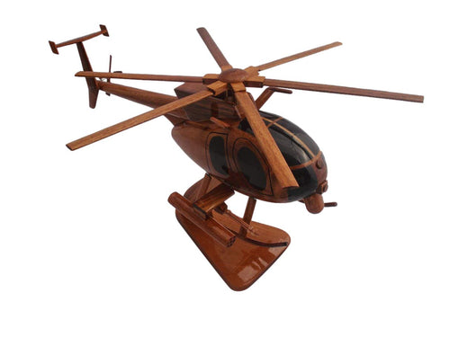 MH6 Little Birdweapons  Mahogany Wood Desktop Helicopters Model