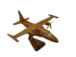 MU2B60 Mahogany Wood Desktop Airplane Model
