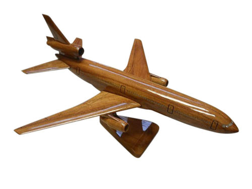 McDonnell Douglas DC10 Mahogany Wood Desktop Airplanes Model