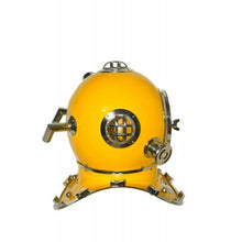 Load image into Gallery viewer, Yellow finish diving helmet  scuba nautical mark IV