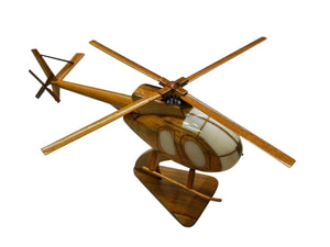 OH6 Little Bird Mahogany Wood Desktop Helicopters Model
