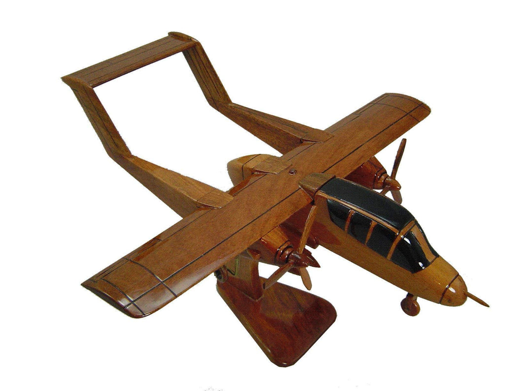 OV10 Bronco Mahogany Wood Desktop Airplane Model