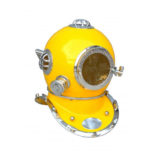 Yellow finish diving helmet  scuba nautical mark IV
