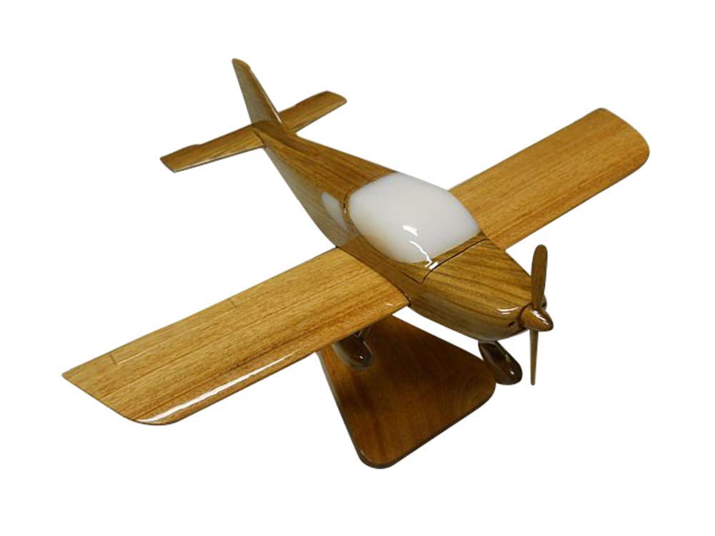 Piper Sport Mahogany Wood Desktop Airplane Model