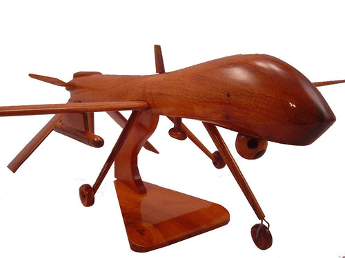 Predator A Mahogany Wood Desktop Airplane Model