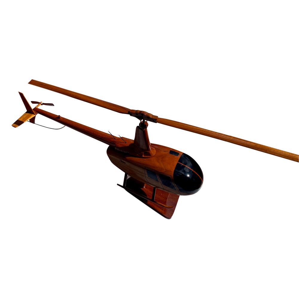 R66 Mahogany Wood Desktop helicopter Model
