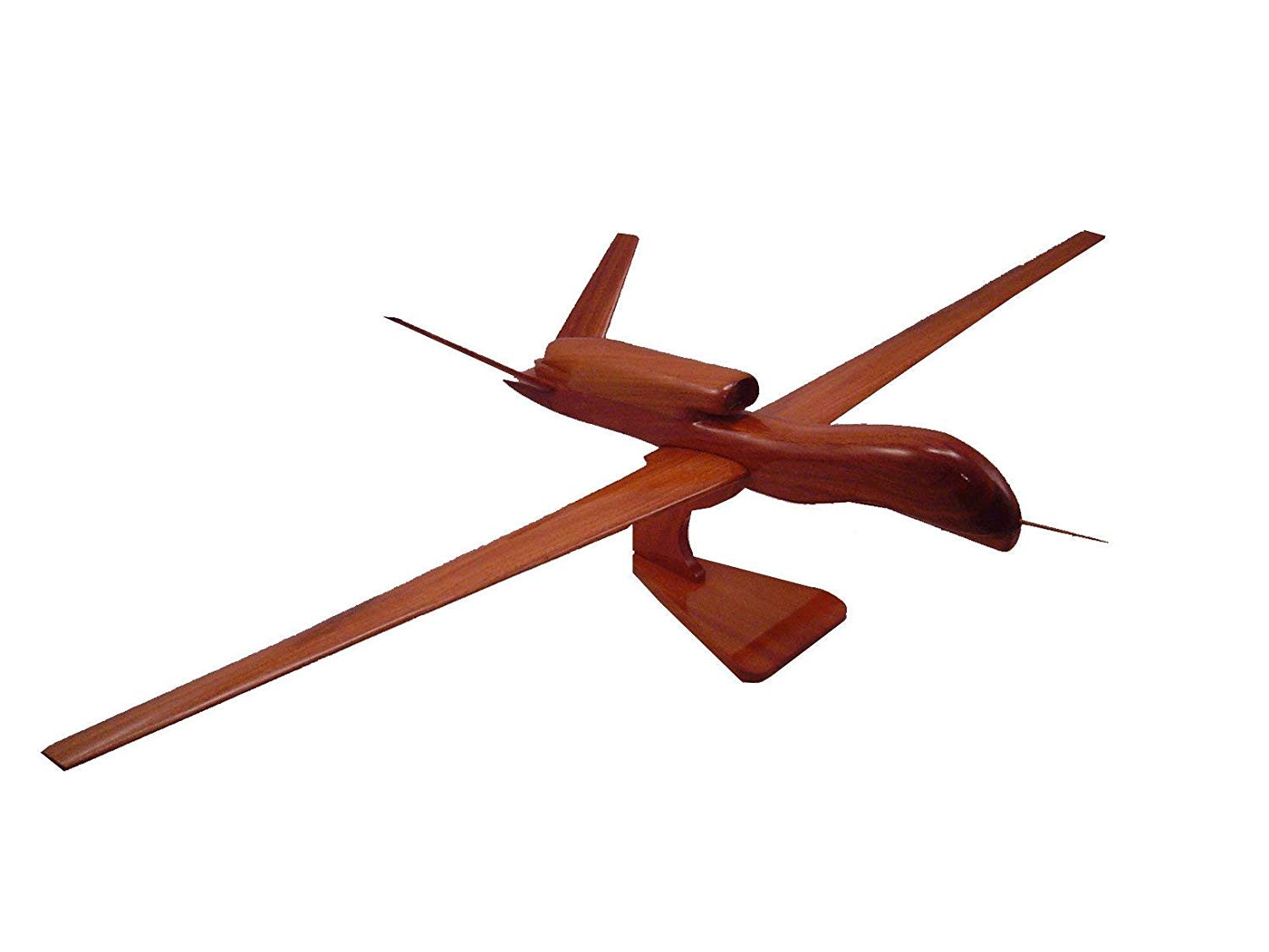 RQ4 Global Hawk Mahogany Wood Desktop Airplane Model