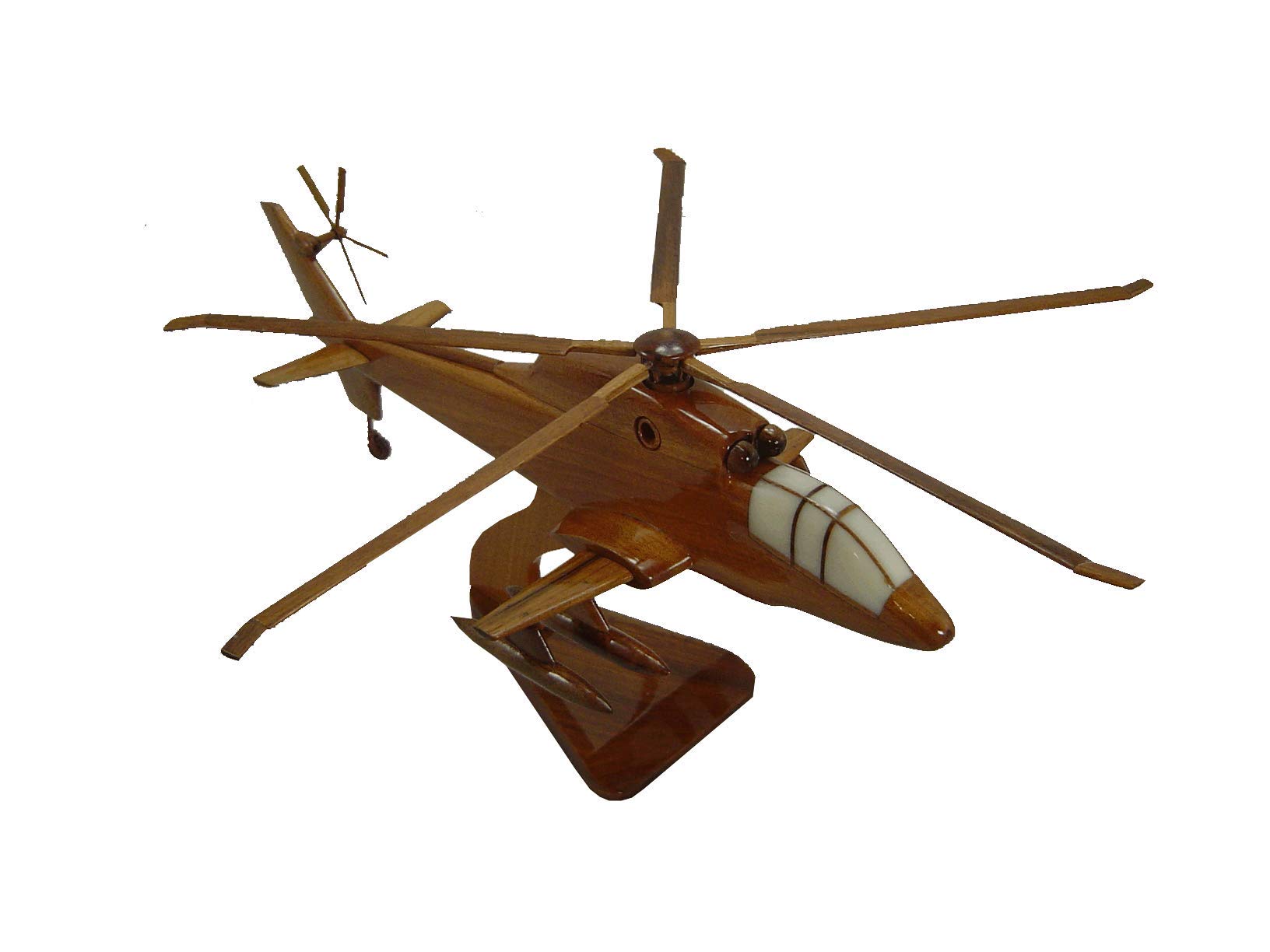 S67 Blackhawk Mahogany Wood Desktop Helicopter Model