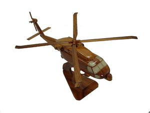 SH60 Hotel Mahogany Wood Desktop Helicopter Model