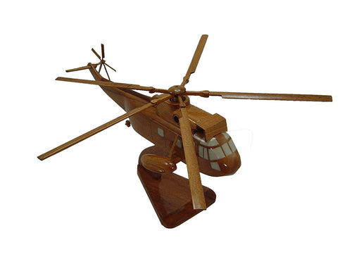 SH3 Sea King Mahogany Wood Desktop Helicopter Model