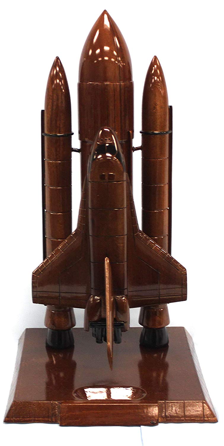 Space Shuttle Mahogany wood desktop Airplane  model.