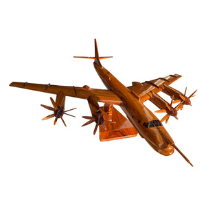 TU95 Tupolev Mahogany Wood Desktop Airplane Model