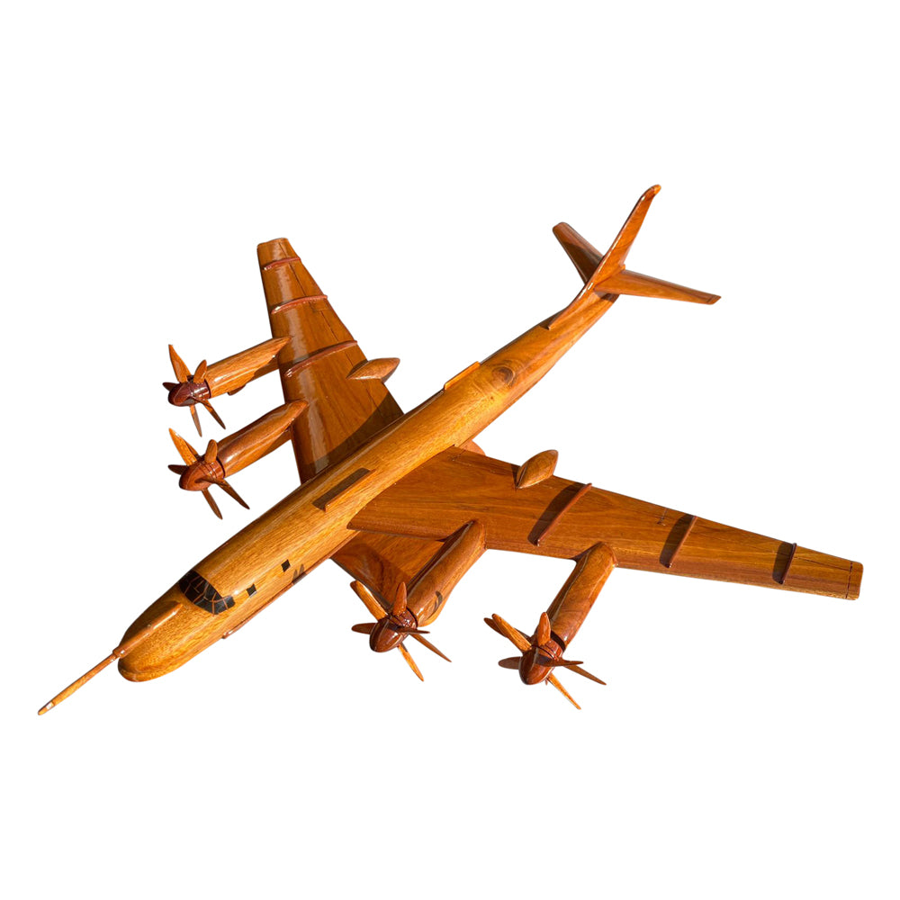 TU95 Tupolev Mahogany Wood Desktop Airplane Model