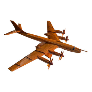 TU95 Tupolev Mahogany Wood Desktop Airplane Model