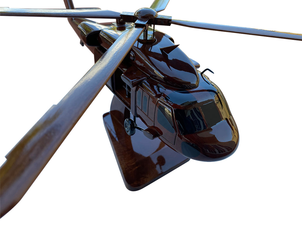 UH60 Blackhawk Mahogany Wood Desktop Helicopter Model