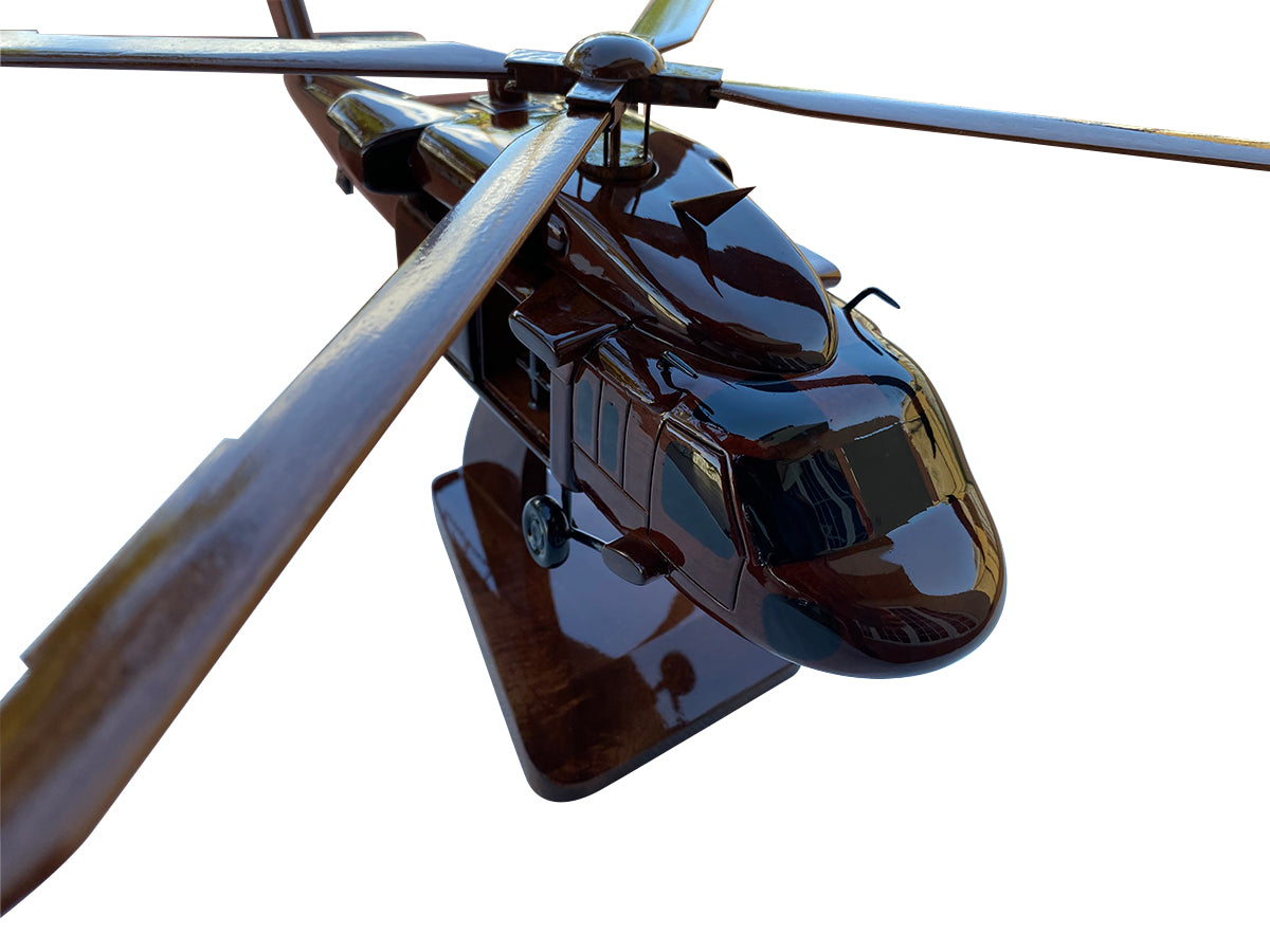 UH60 Blackhawk Mahogany Wood Desktop Helicopter Model