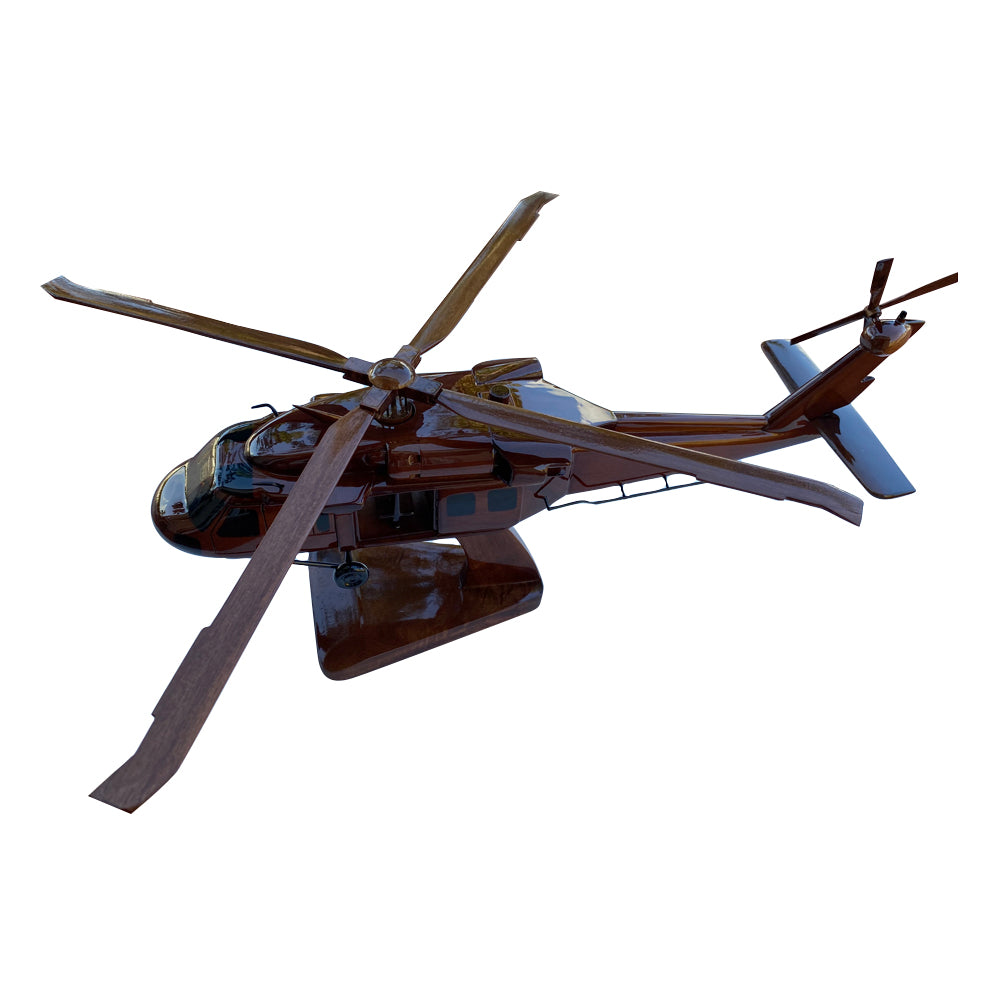 UH60 Blackhawk Mahogany Wood Desktop Helicopter Model