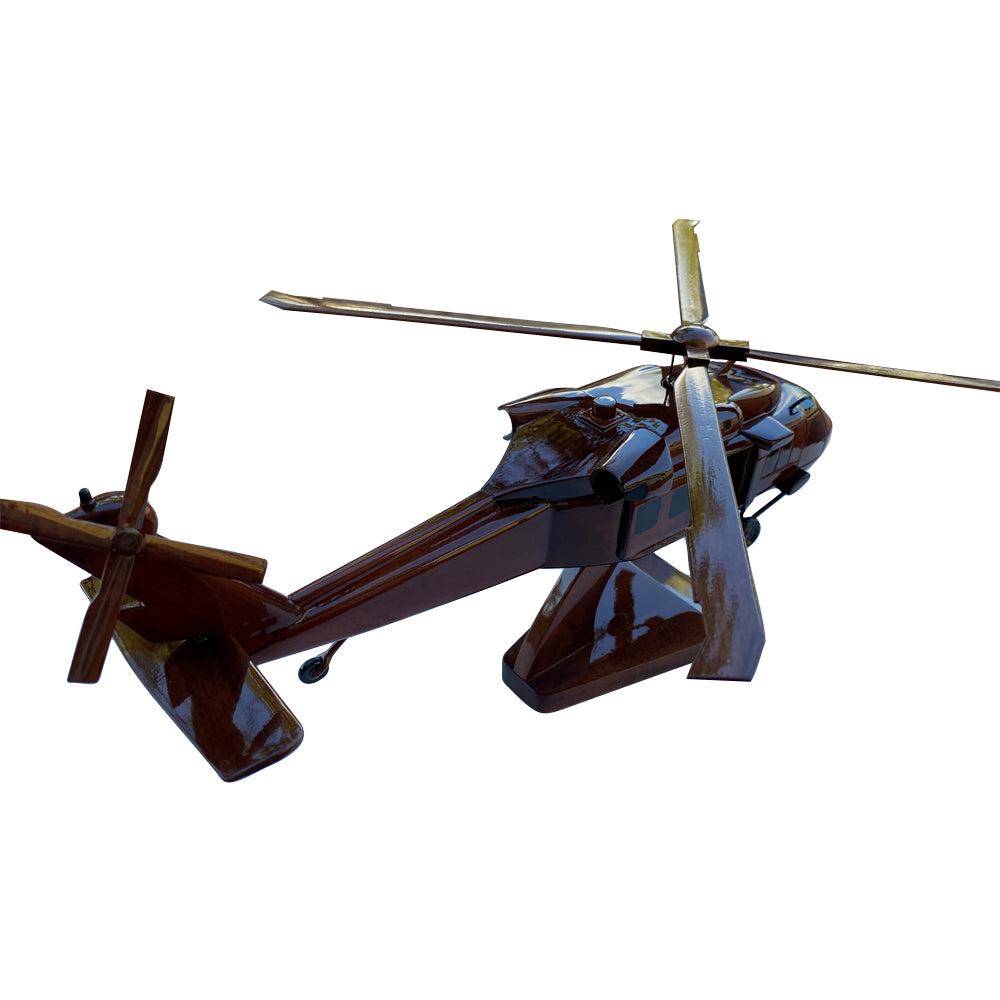 UH60 Blackhawk Mahogany Wood Desktop Helicopter Model