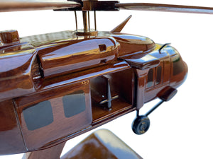 UH60 Blackhawk Mahogany Wood Desktop Helicopter Model