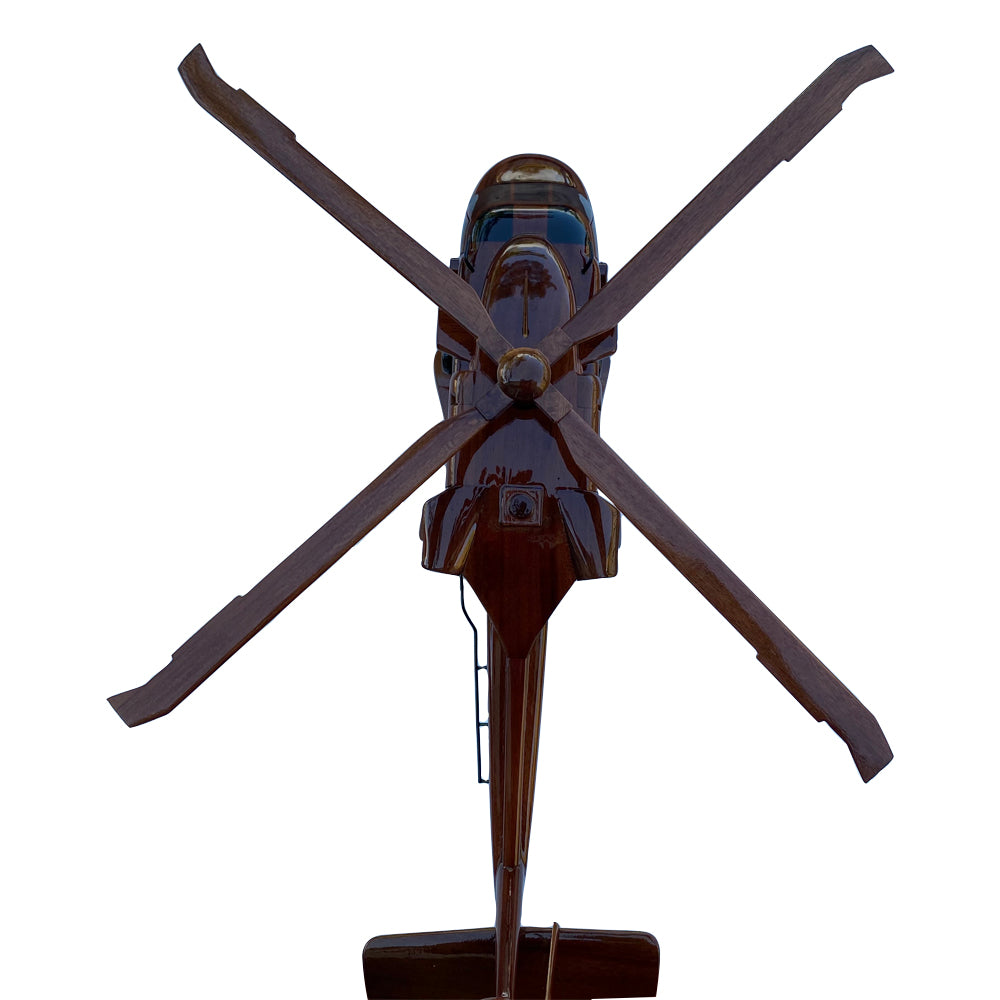 UH60 Blackhawk Mahogany Wood Desktop Helicopter Model