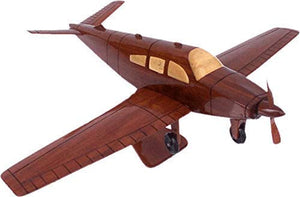V Tail Bonanza Mahogany Wood Desktop Airplane Model